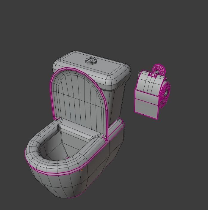 Cartoon Bathroom Package Low-poly 3D model_4