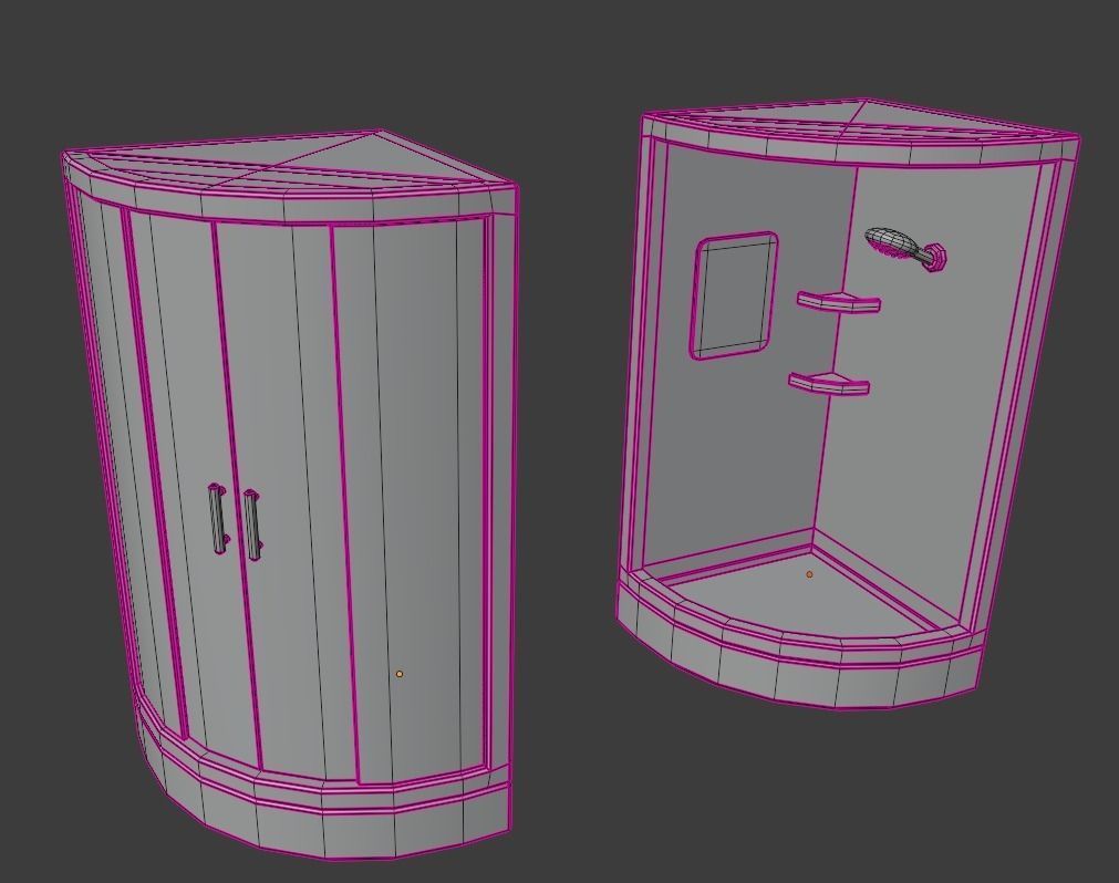 Cartoon Bathroom Package Low-poly 3D model_9
