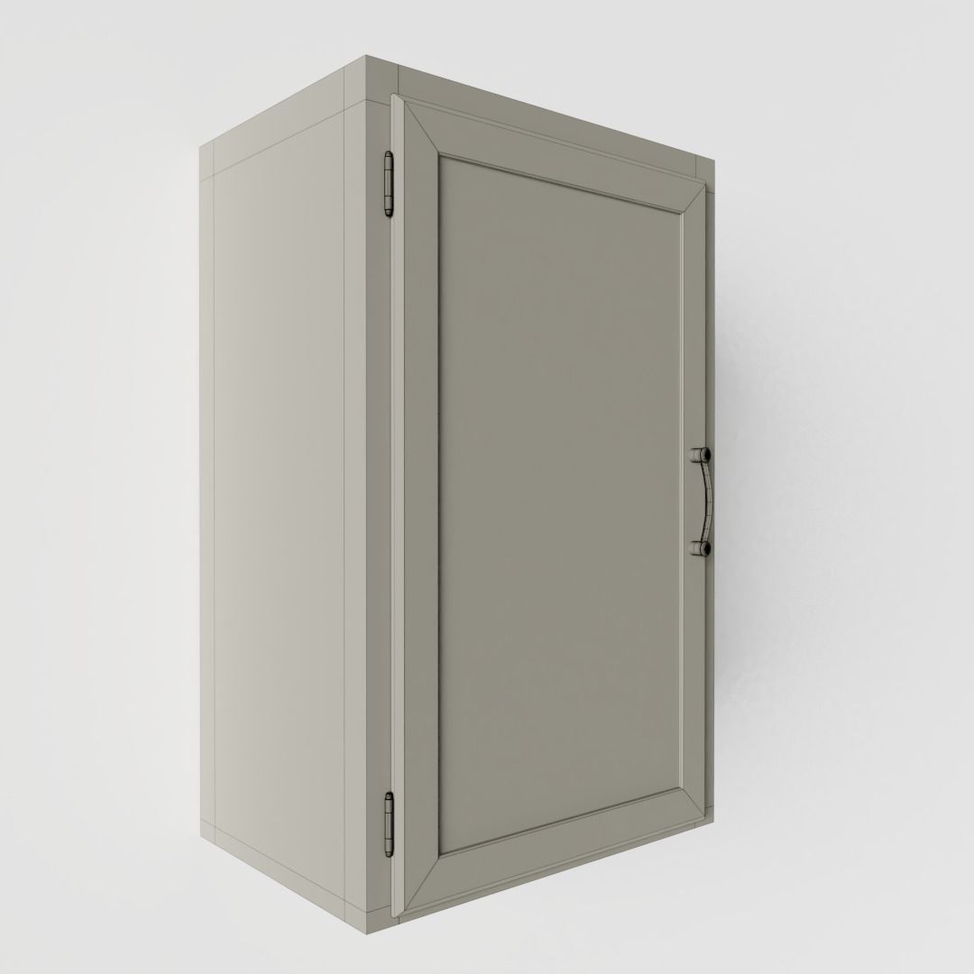 Small Vintage Kitchen Wall Cabinet 3D model_6