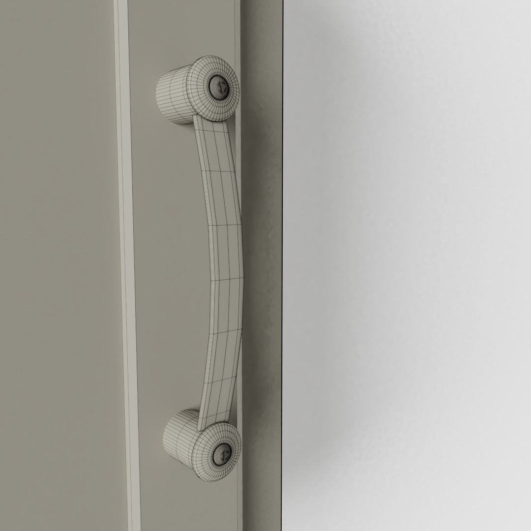 Small Vintage Kitchen Wall Cabinet 3D model_4