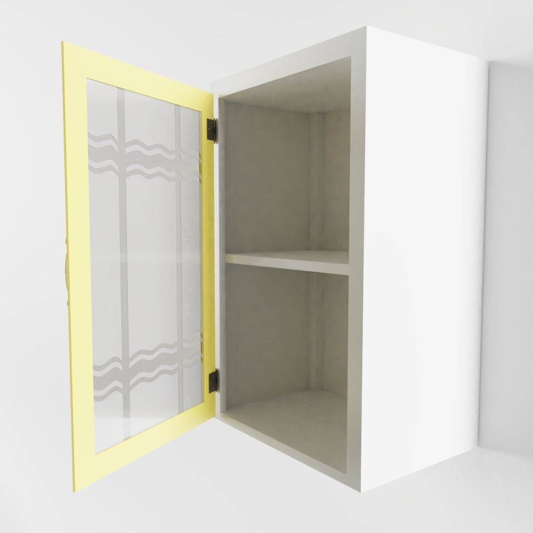 Small Vintage Kitchen Wall Cabinet 3D model_1
