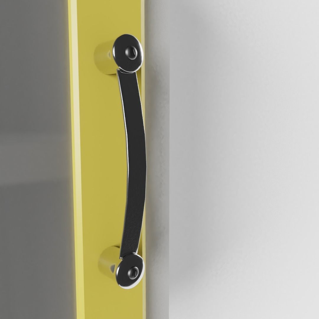 Small Vintage Kitchen Wall Cabinet 3D model_3