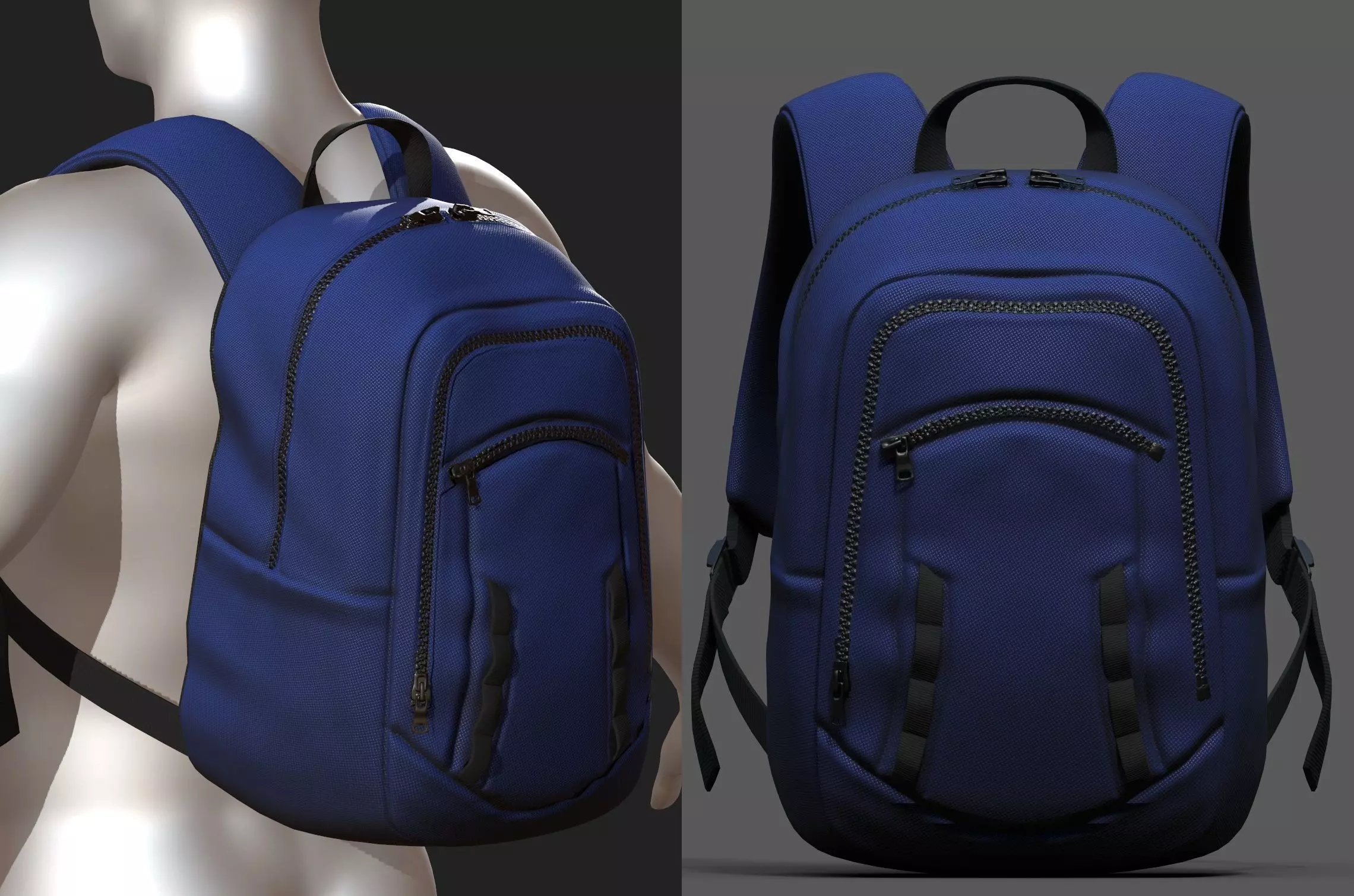 Backpack bag baggage Color 3d low poly Low-poly Low-poly 3D model