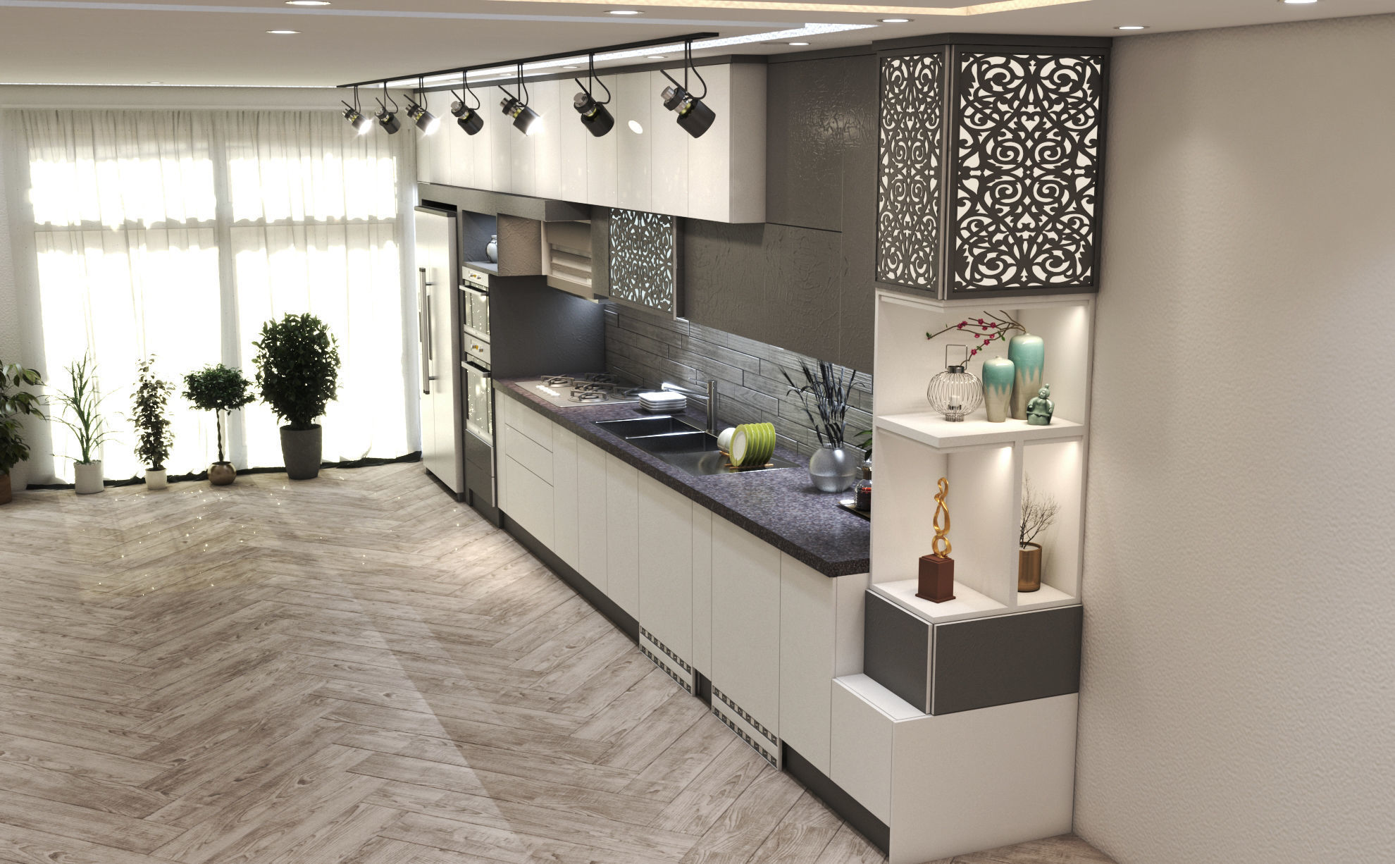 Modern kitchen 3D model_2