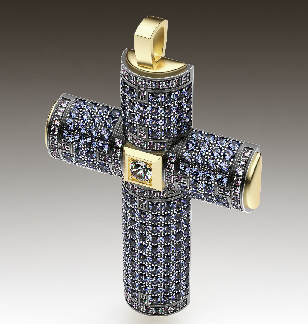 Cross Black and White 3D print model_1