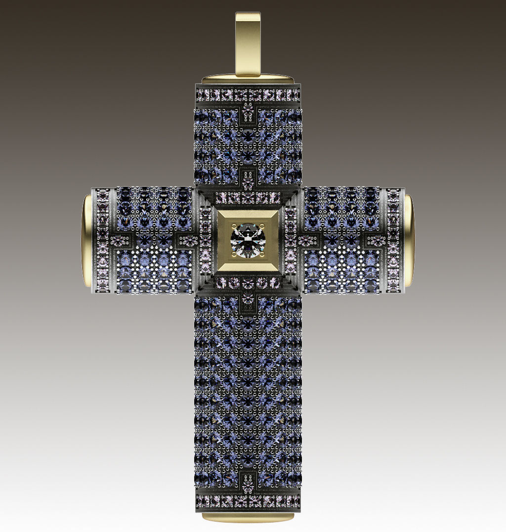 Cross Black and White 3D print model_2