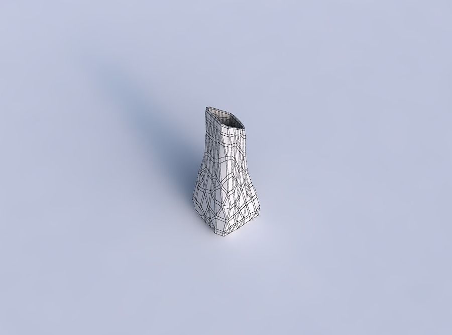Vase squeezed and bent rectangle with low-polygon 3D print model_13