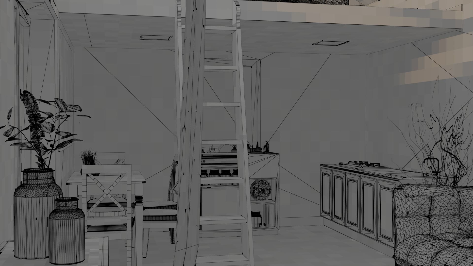 House - Exterior-Interior Scene 3D model 3D model_12