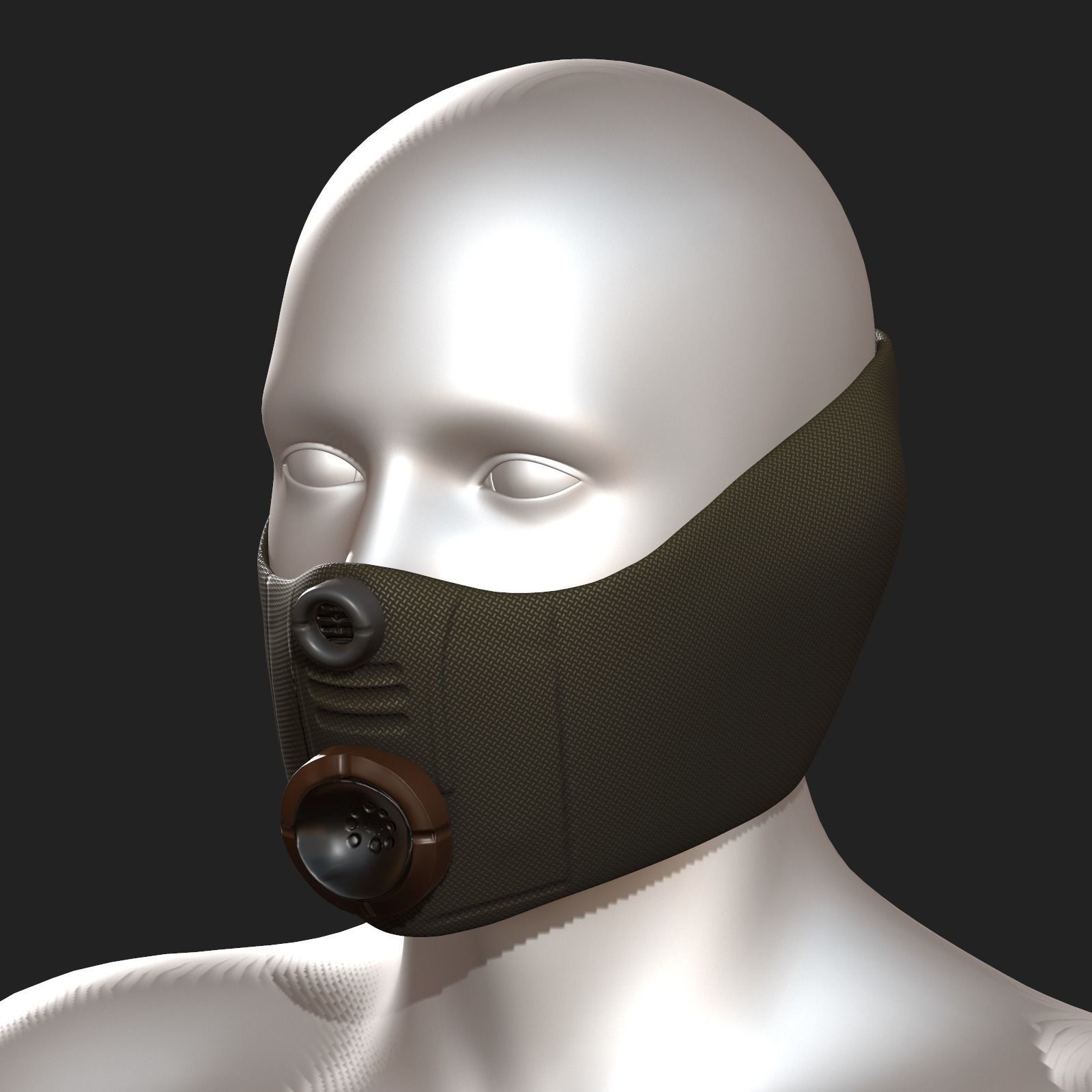 Gas mask helmet 3d model scifi Low-poly Low-poly 3D model_12