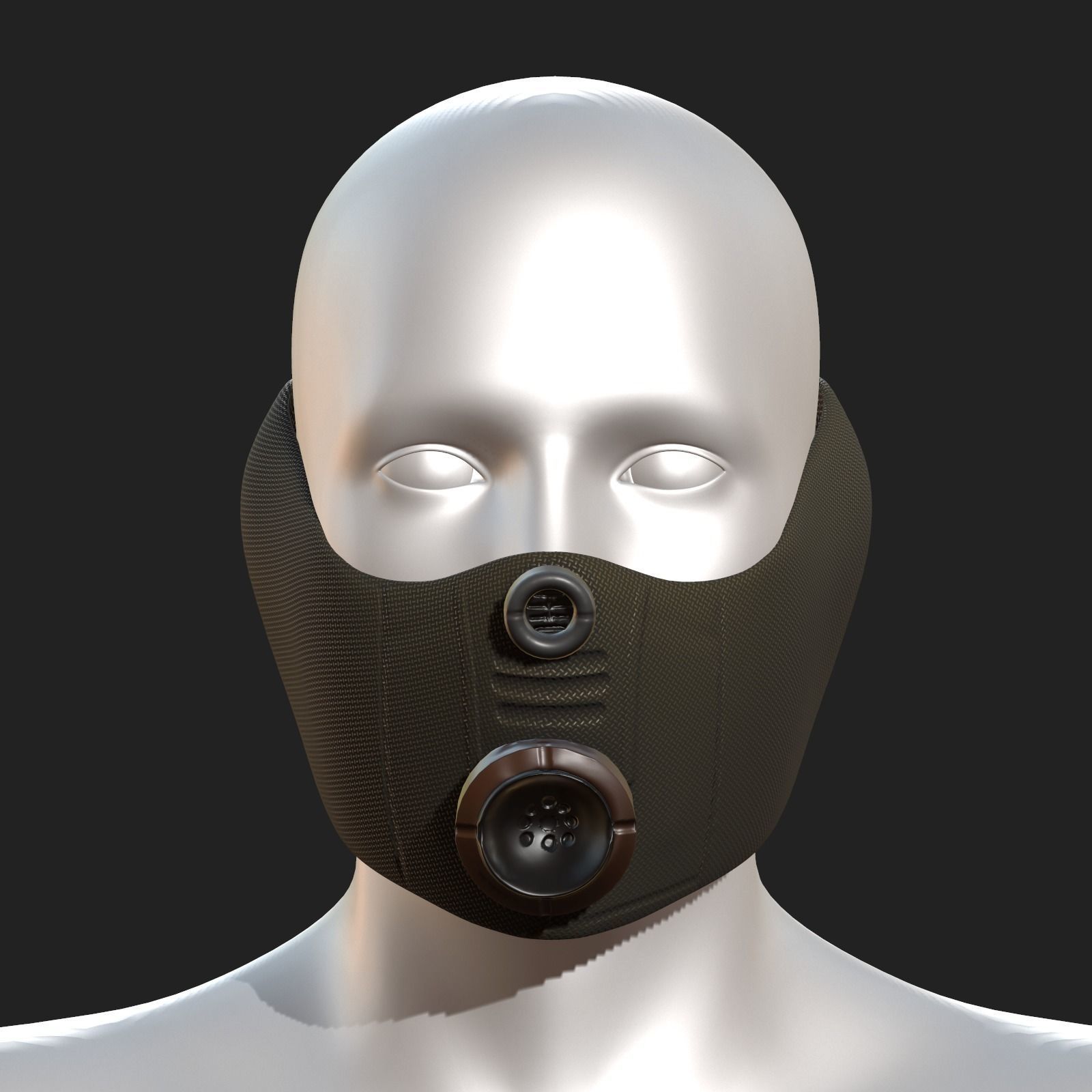 Gas mask helmet 3d model scifi Low-poly Low-poly 3D model_11