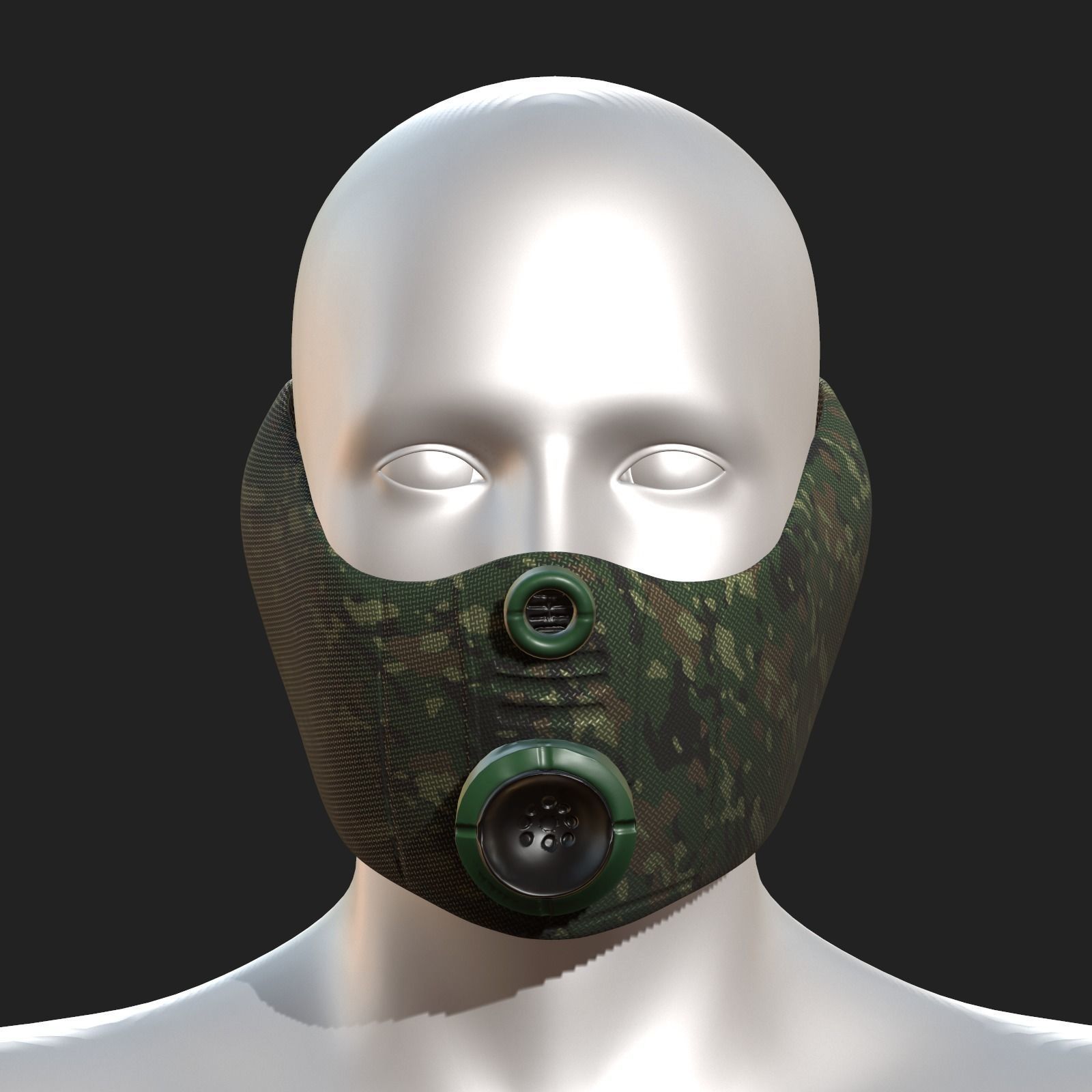 Gas mask helmet 3d model scifi Low-poly Low-poly 3D model_7