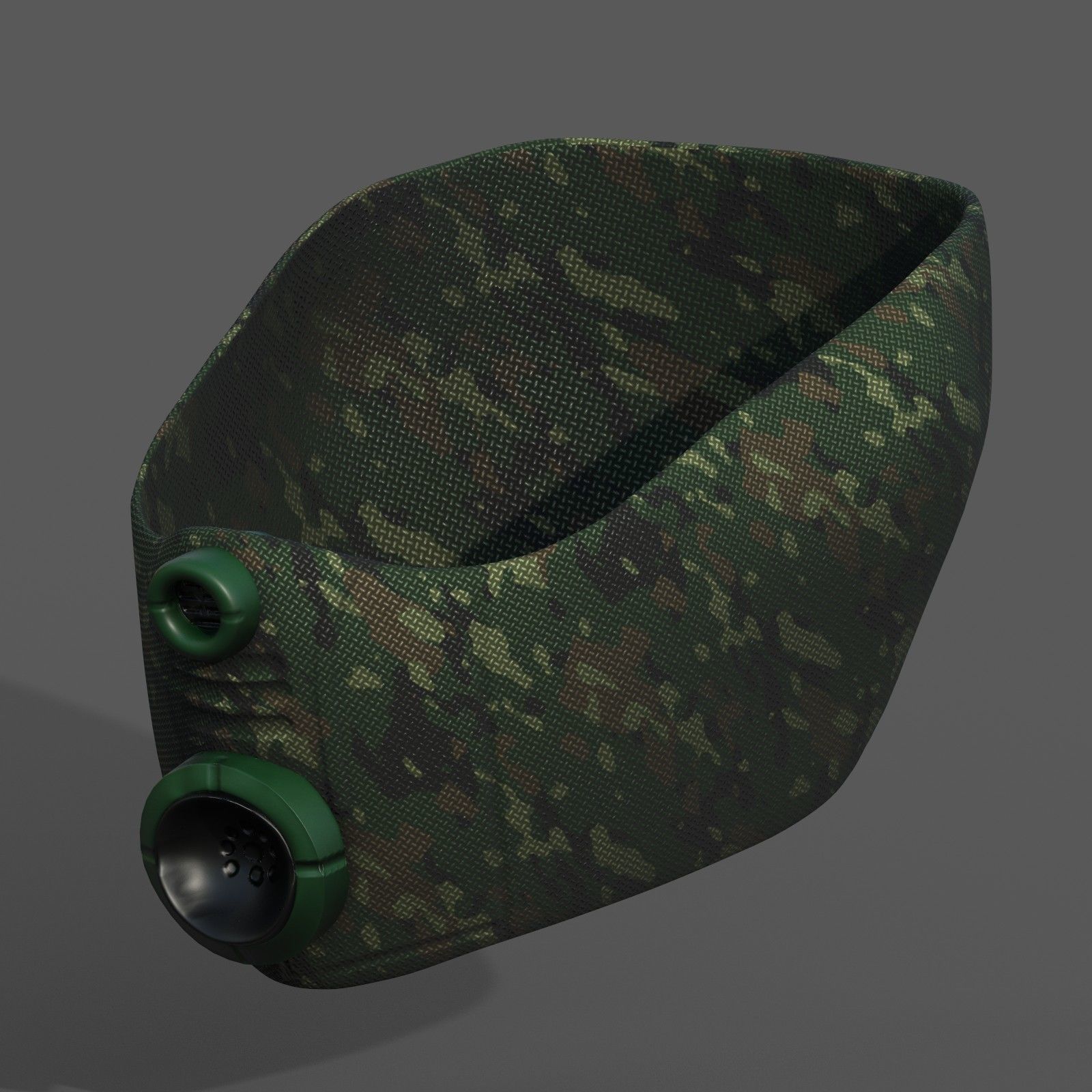 Gas mask helmet 3d model scifi Low-poly Low-poly 3D model_1