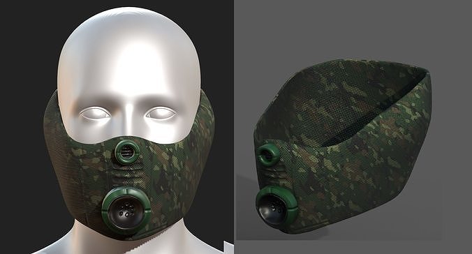 Gas mask helmet 3d model scifi Low-poly  Low-poly 3D model