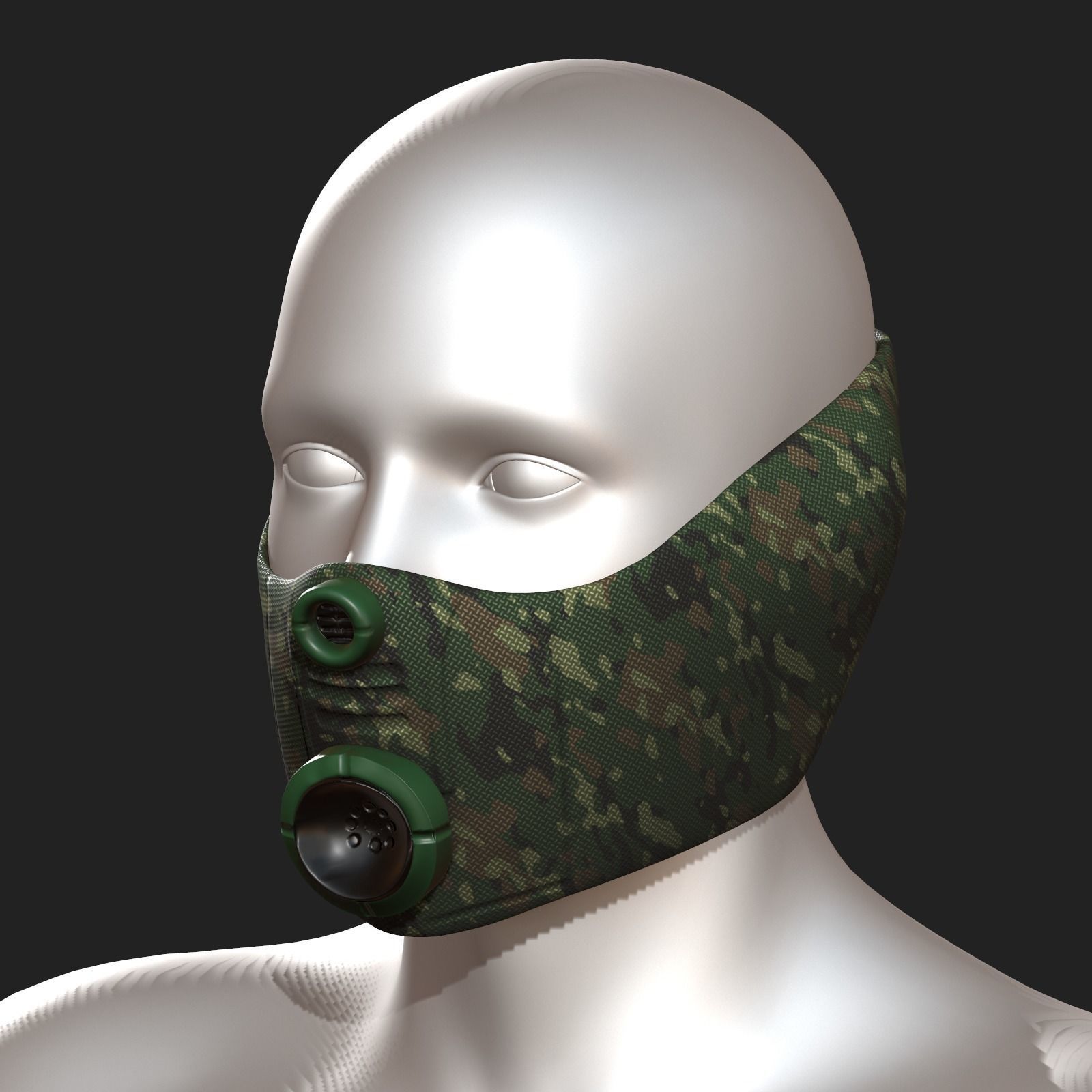 Gas mask helmet 3d model scifi Low-poly Low-poly 3D model_8