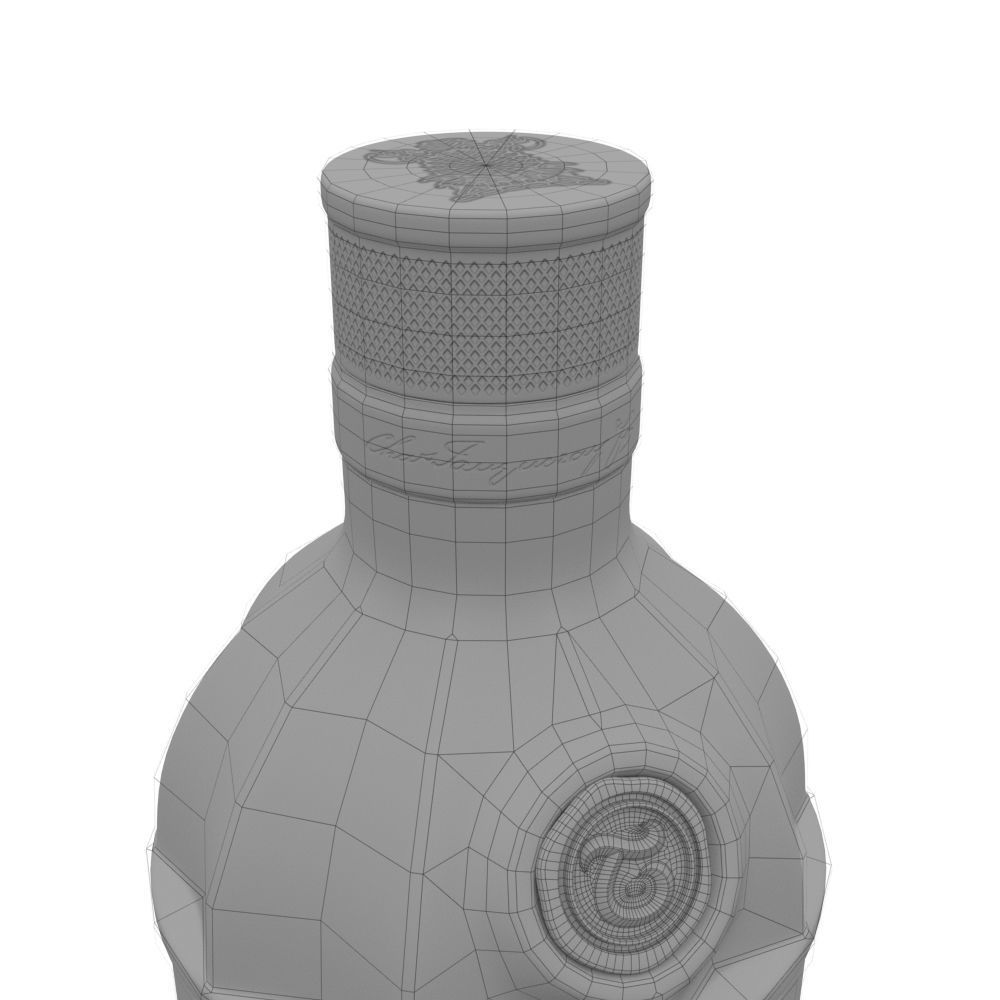 Tanqueray No 10 70cl Bottle 3D model_34