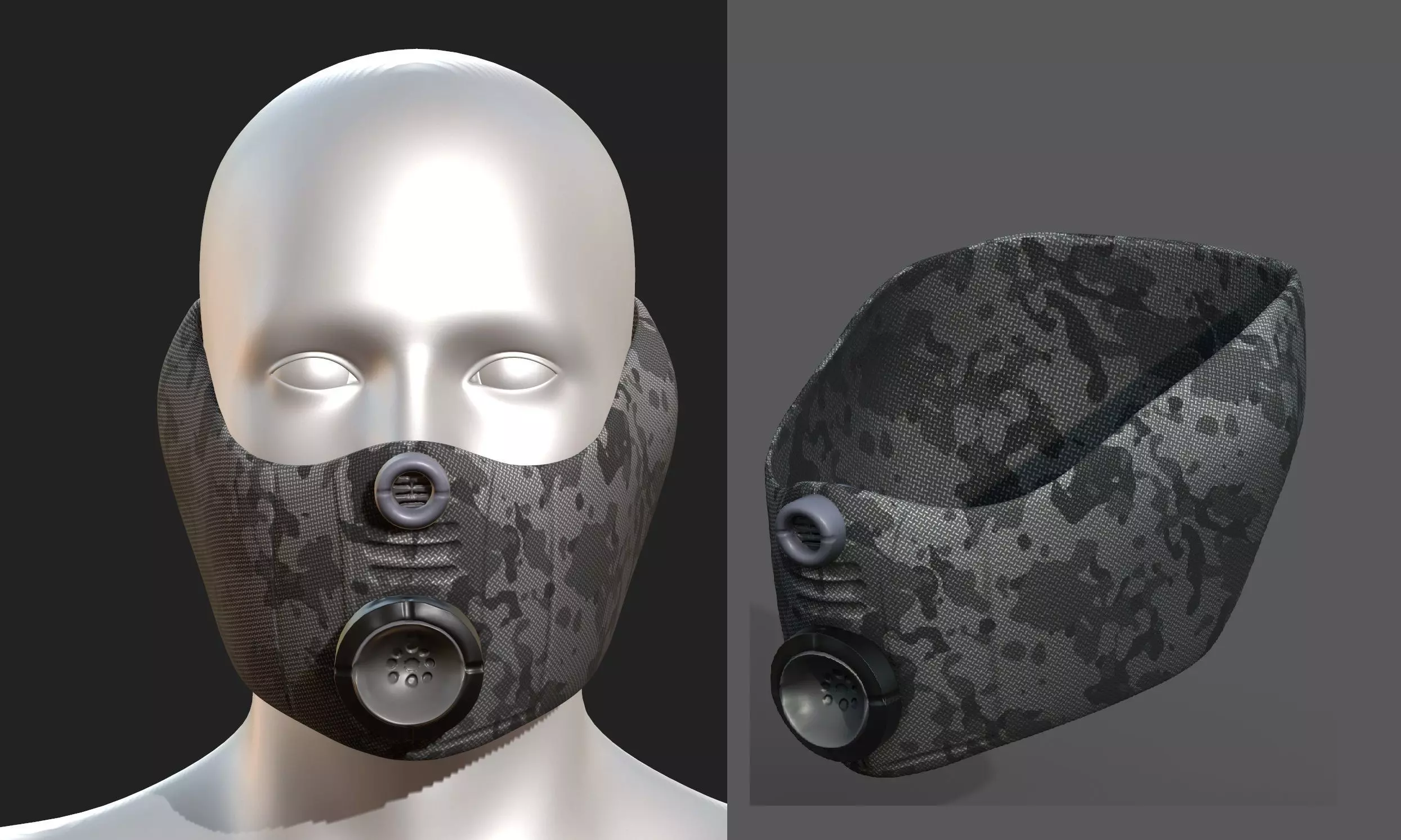 Gas mask helmet 3d model scifi Low-poly Low-poly 3D model
