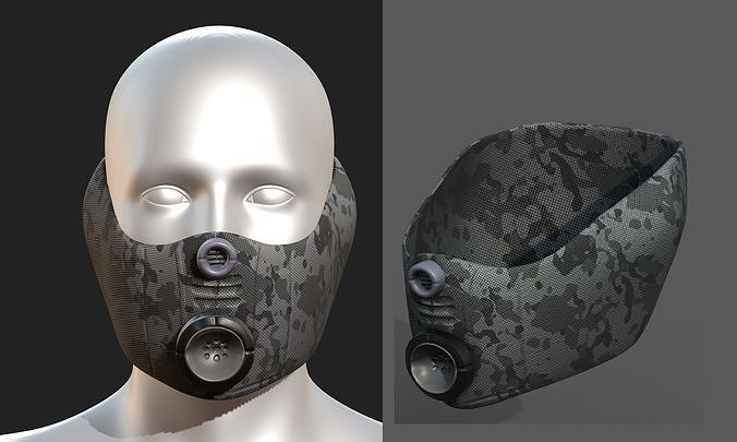 Gas mask helmet 3d model scifi Low-poly  Low-poly 3D model