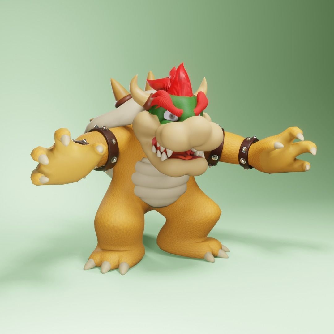 Bouzer nintendo character Low-poly 3D model_1