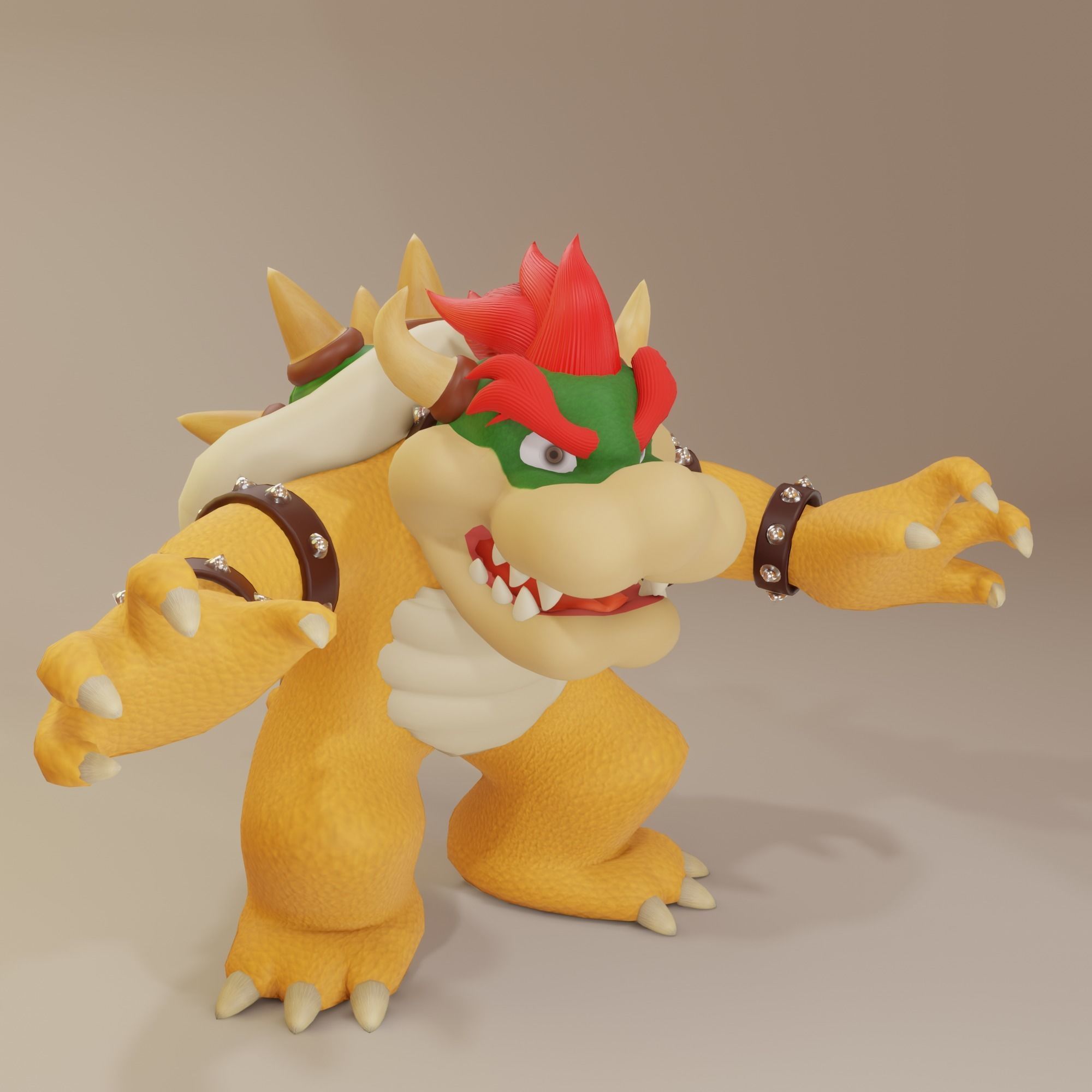 Bouzer nintendo character Low-poly 3D model_13