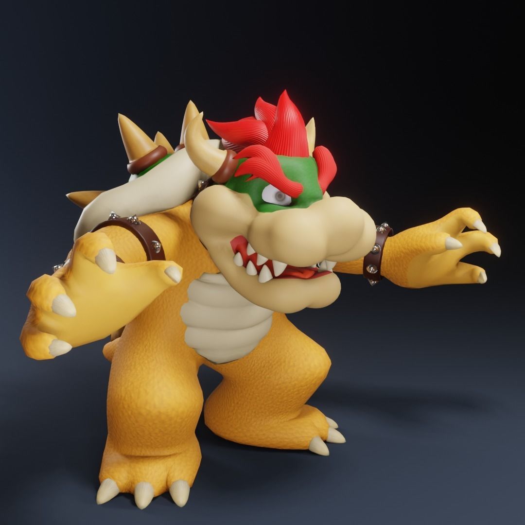 Bouzer nintendo character Low-poly 3D model_6