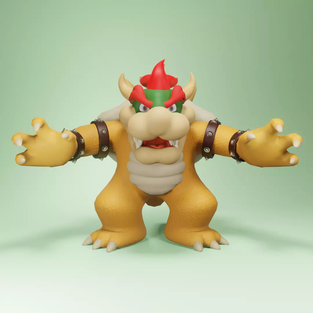 Bouzer nintendo character Low-poly 3D model_0