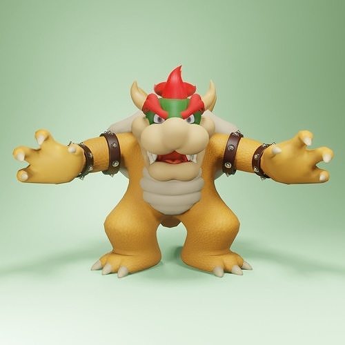 Bouzer nintendo character Low-poly 3D model