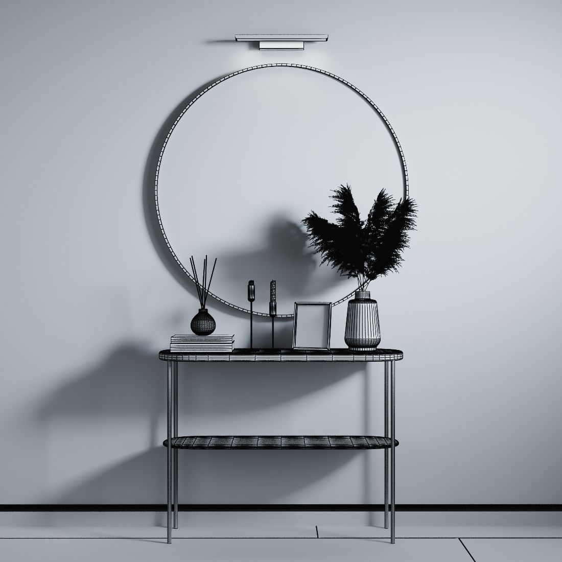 Decorative set in the hallway 3D model_3