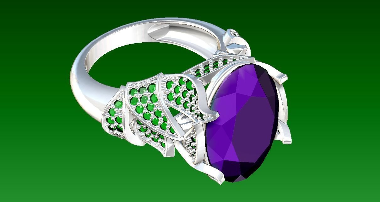 Nature ring 3D print model_1