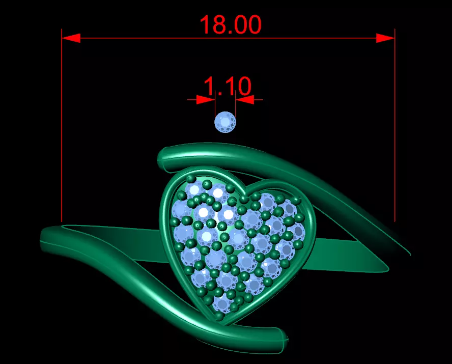 JEWELLERY heart shaped ring 3D model_0