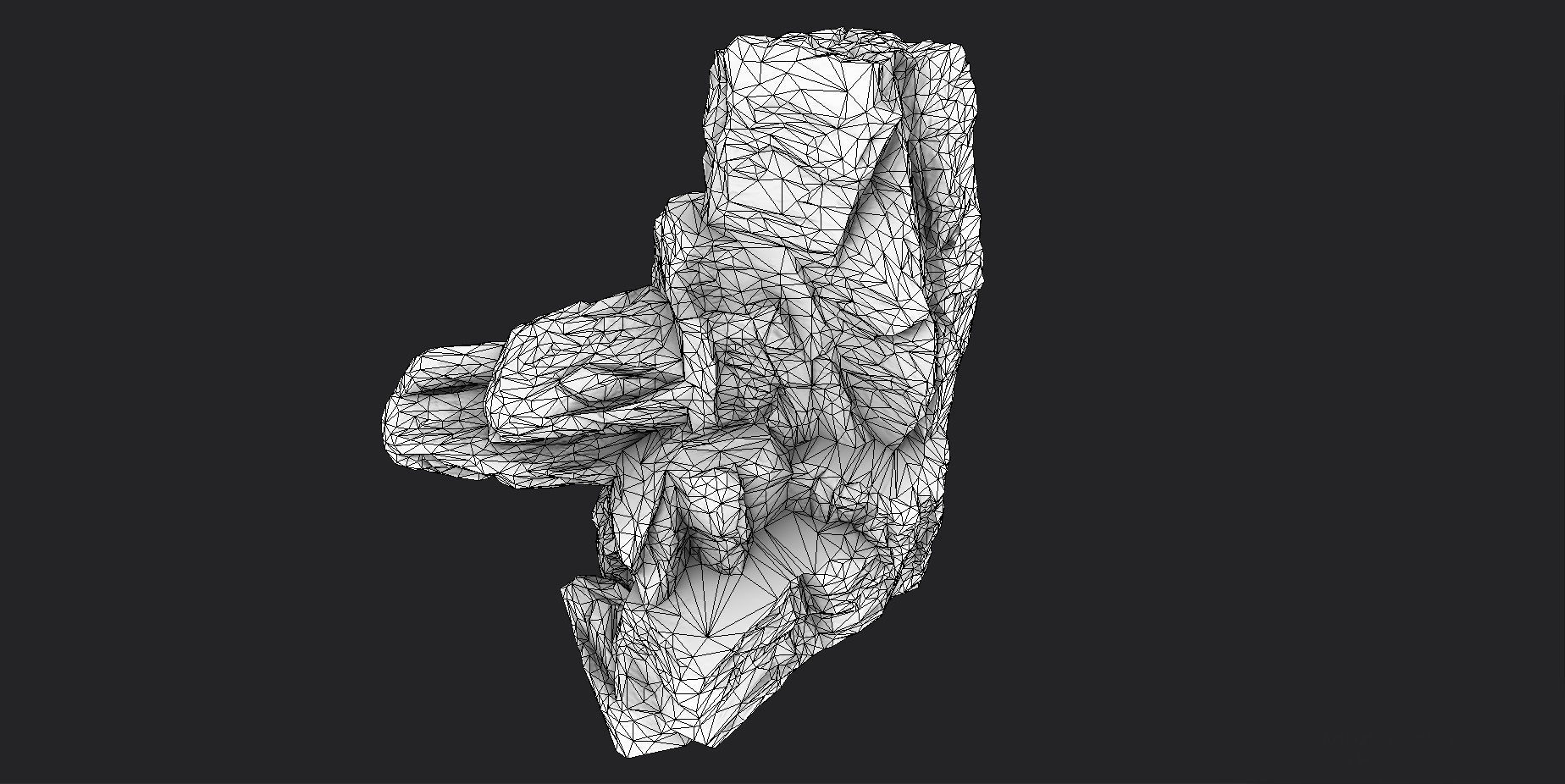 Cliff Rock 2-1 Low-poly 3D model_4