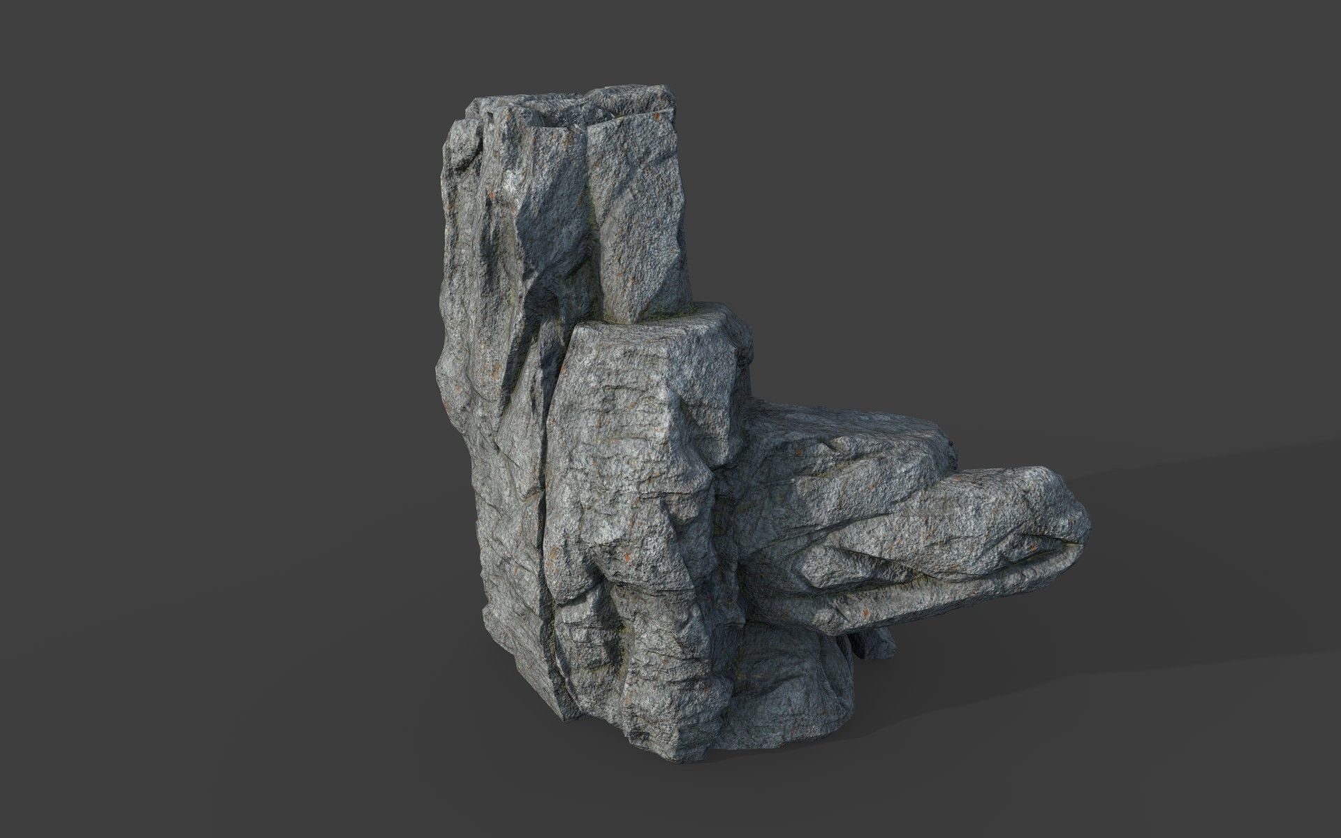 Cliff Rock 2-1 Low-poly 3D model_2