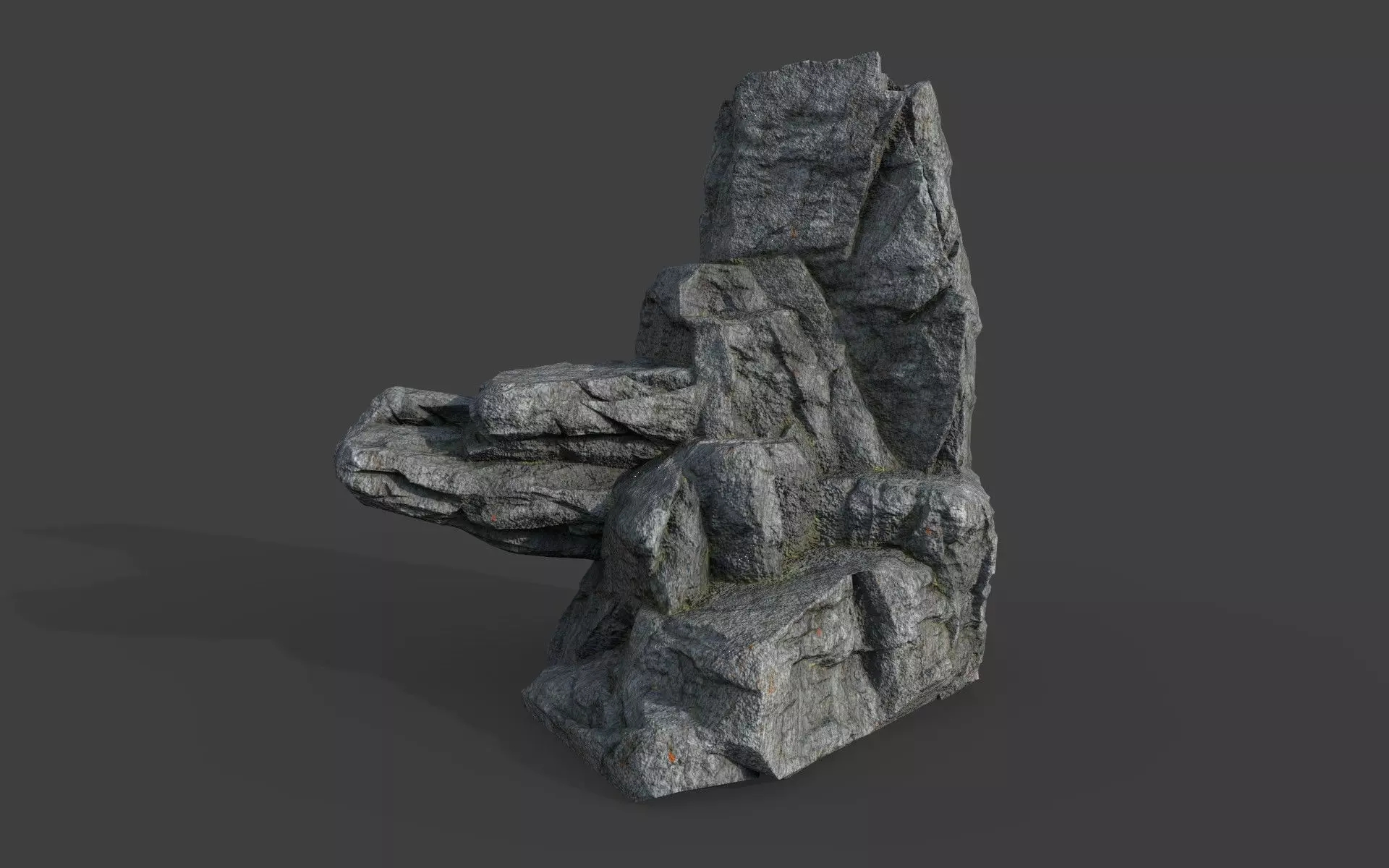 Cliff Rock 2-1 Low-poly 3D model_0
