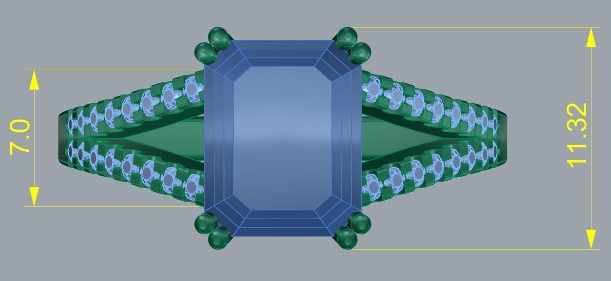 diamond ring 68 3D print model_4