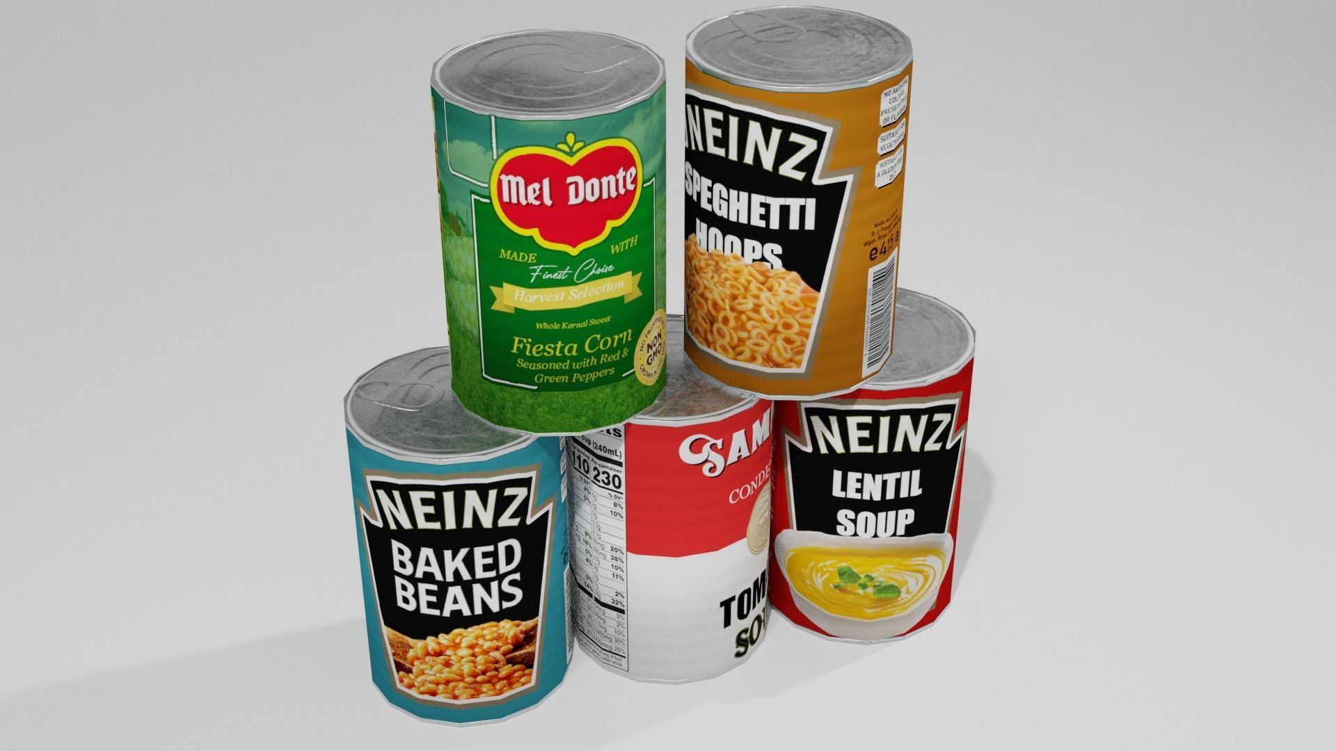Low poly cans can of tomato soup Low-poly 3D model_4