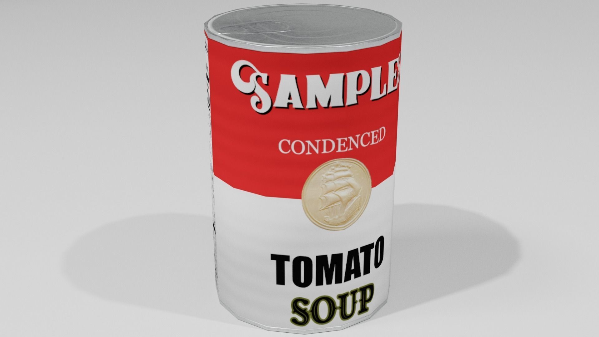 Low poly cans can of tomato soup Low-poly 3D model_11