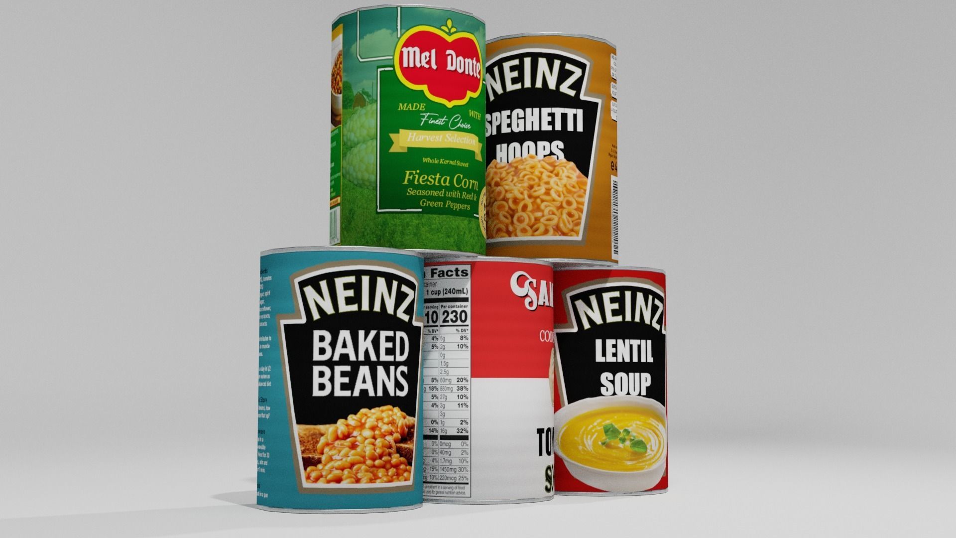 Low poly cans can of tomato soup Low-poly 3D model_5