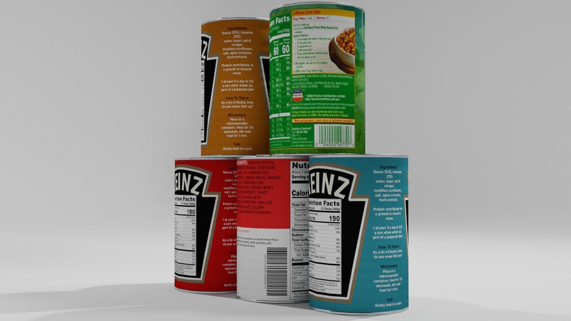 Low poly cans can of tomato soup Low-poly 3D model_7