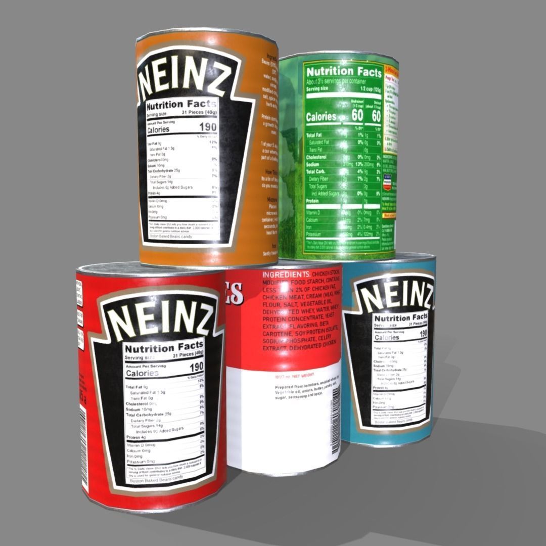 Low poly cans can of tomato soup Low-poly 3D model_2