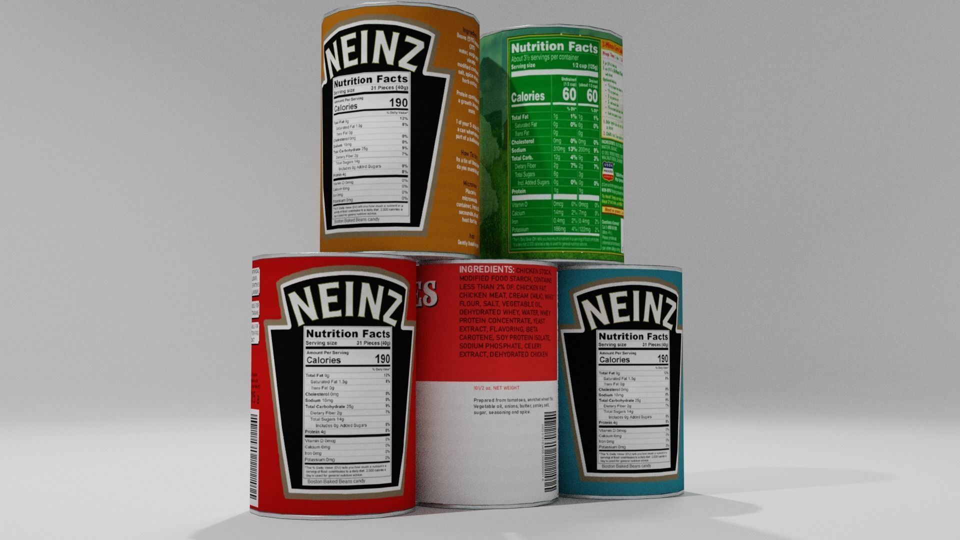 Low poly cans can of tomato soup Low-poly 3D model_6
