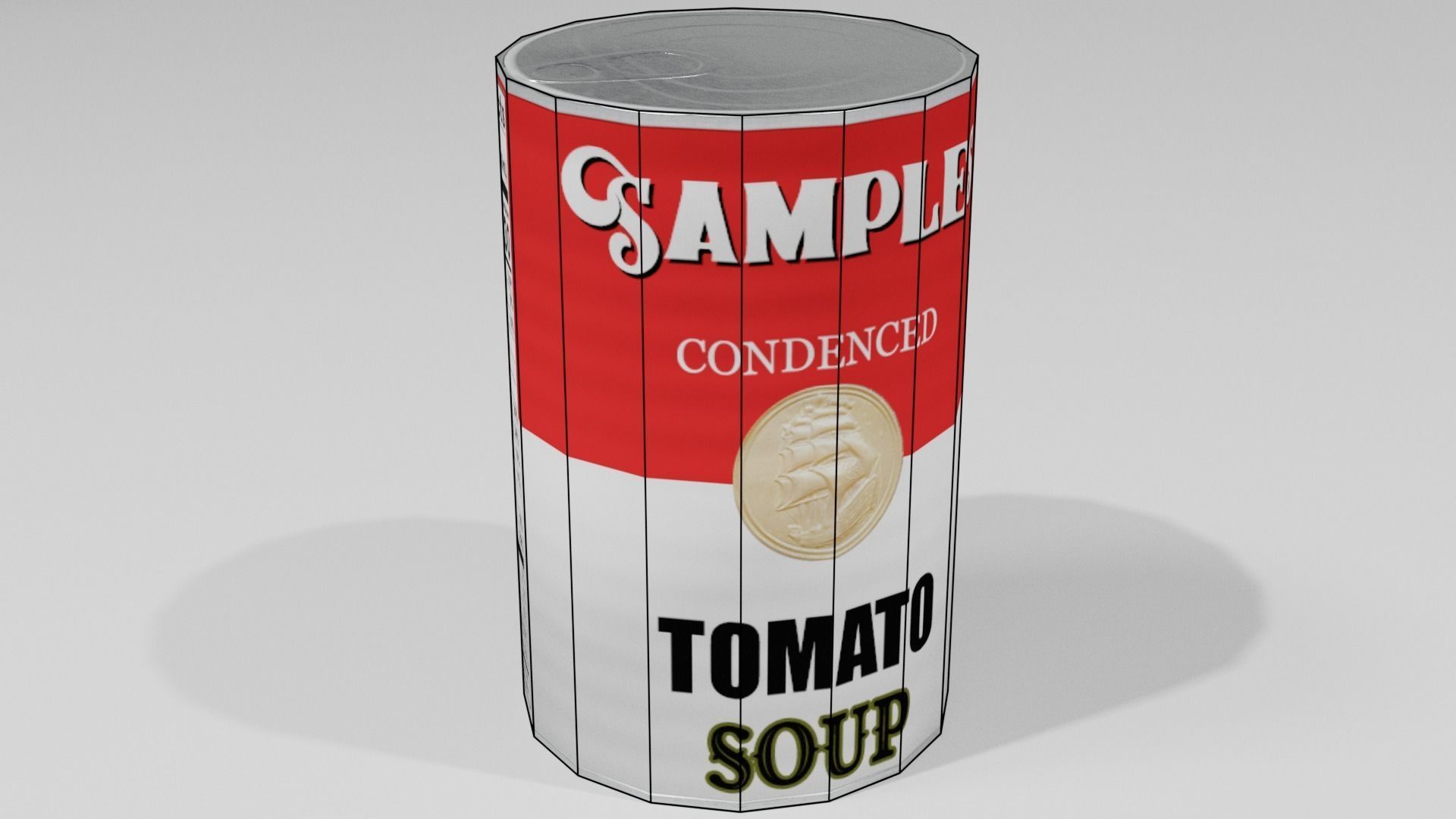 Low poly cans can of tomato soup Low-poly 3D model_17