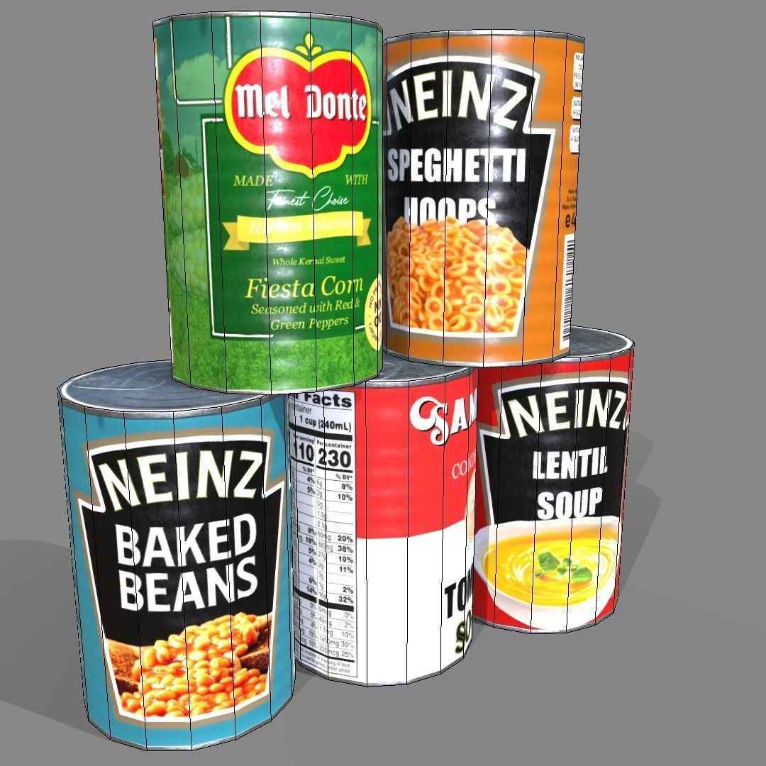 Low poly cans can of tomato soup Low-poly 3D model_18