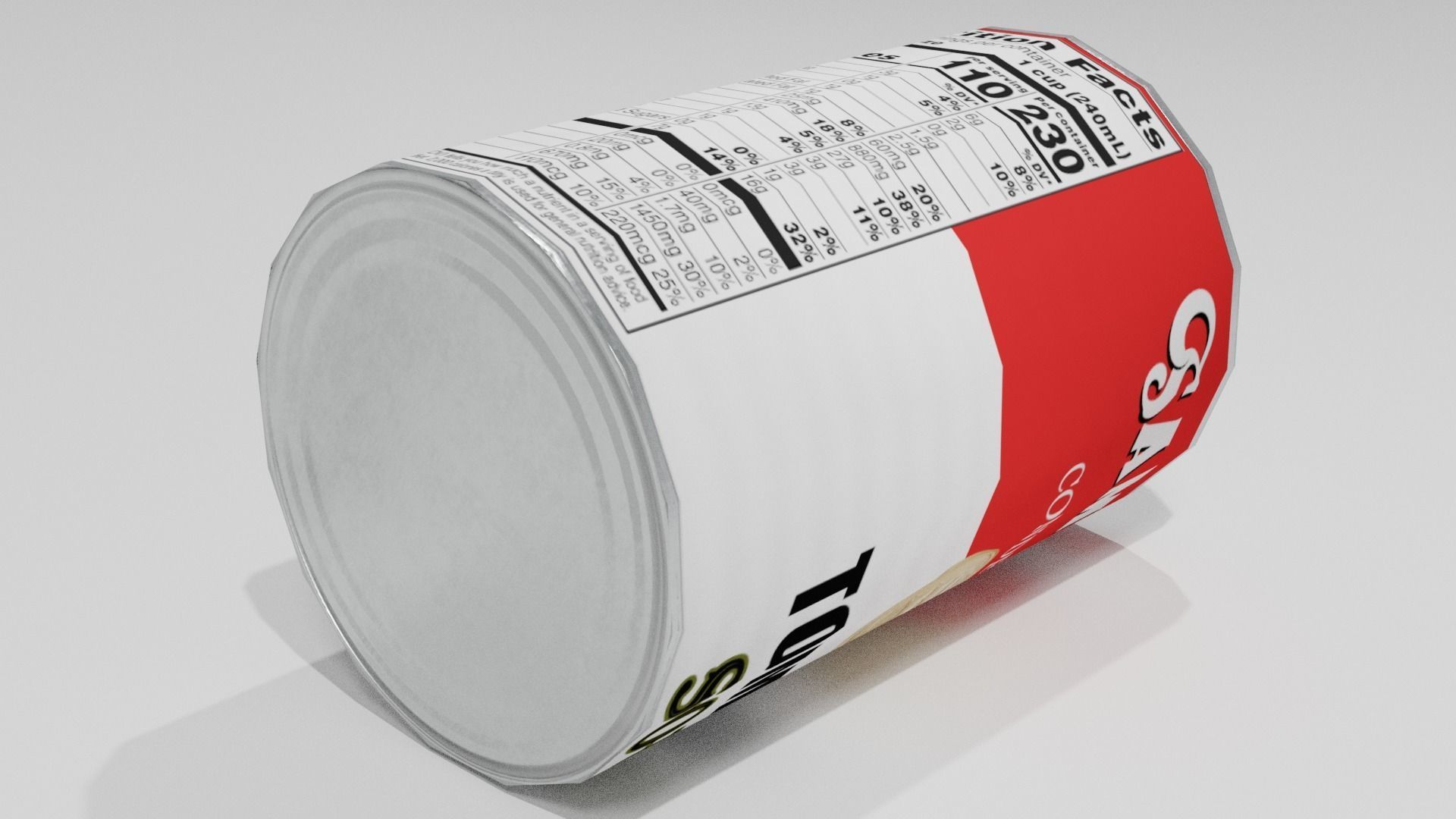Low poly cans can of tomato soup Low-poly 3D model_13