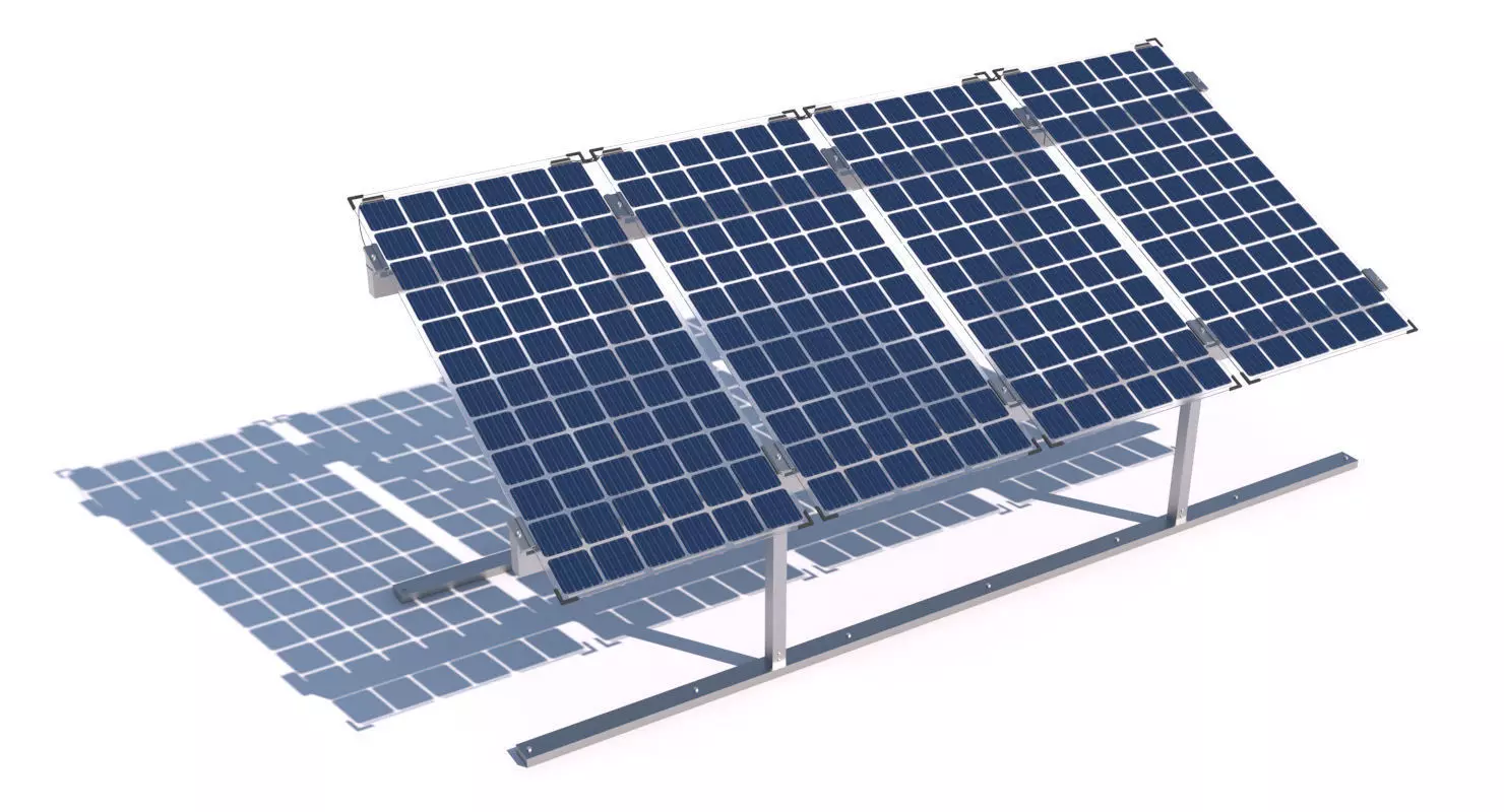 Bifacial solar panels - Static 3D model_0
