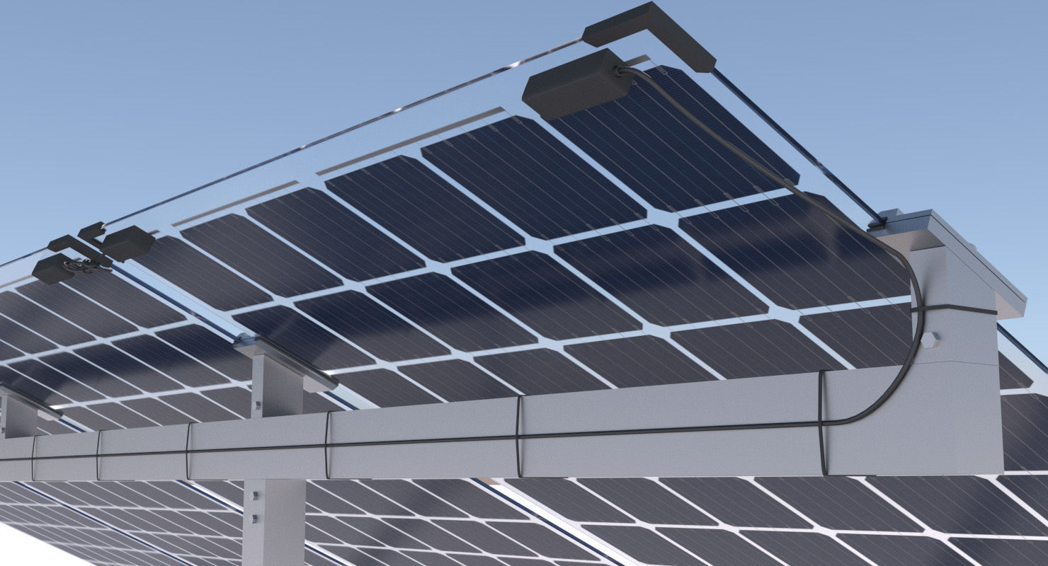 Bifacial solar panels - Static 3D model_3