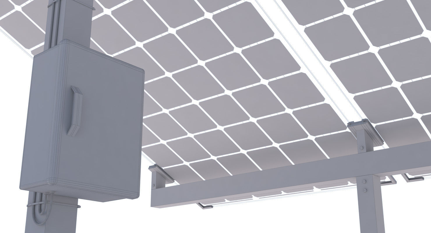 Bifacial solar panels - Static 3D model_11
