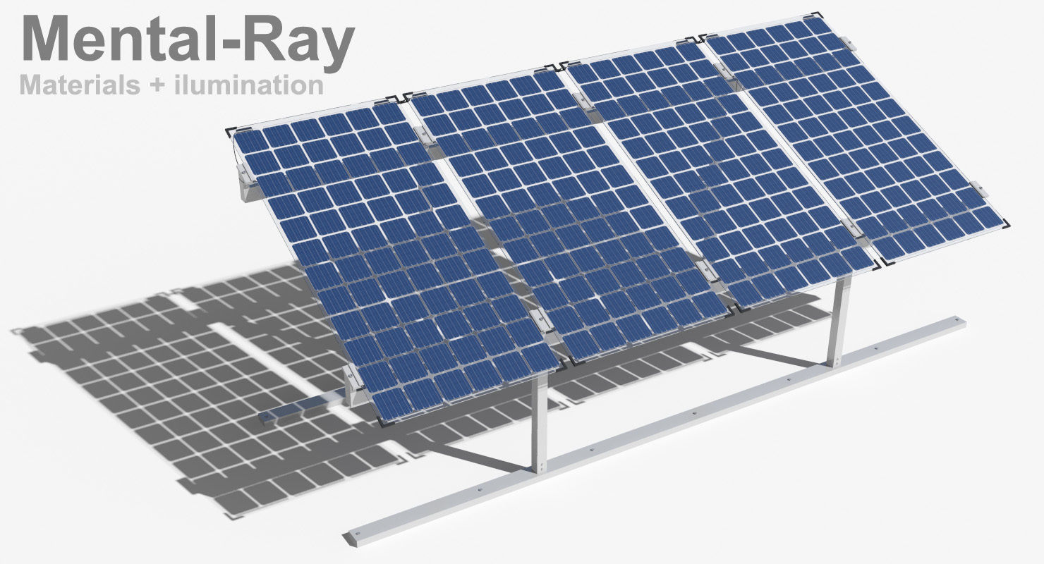 Bifacial solar panels - Static 3D model_14