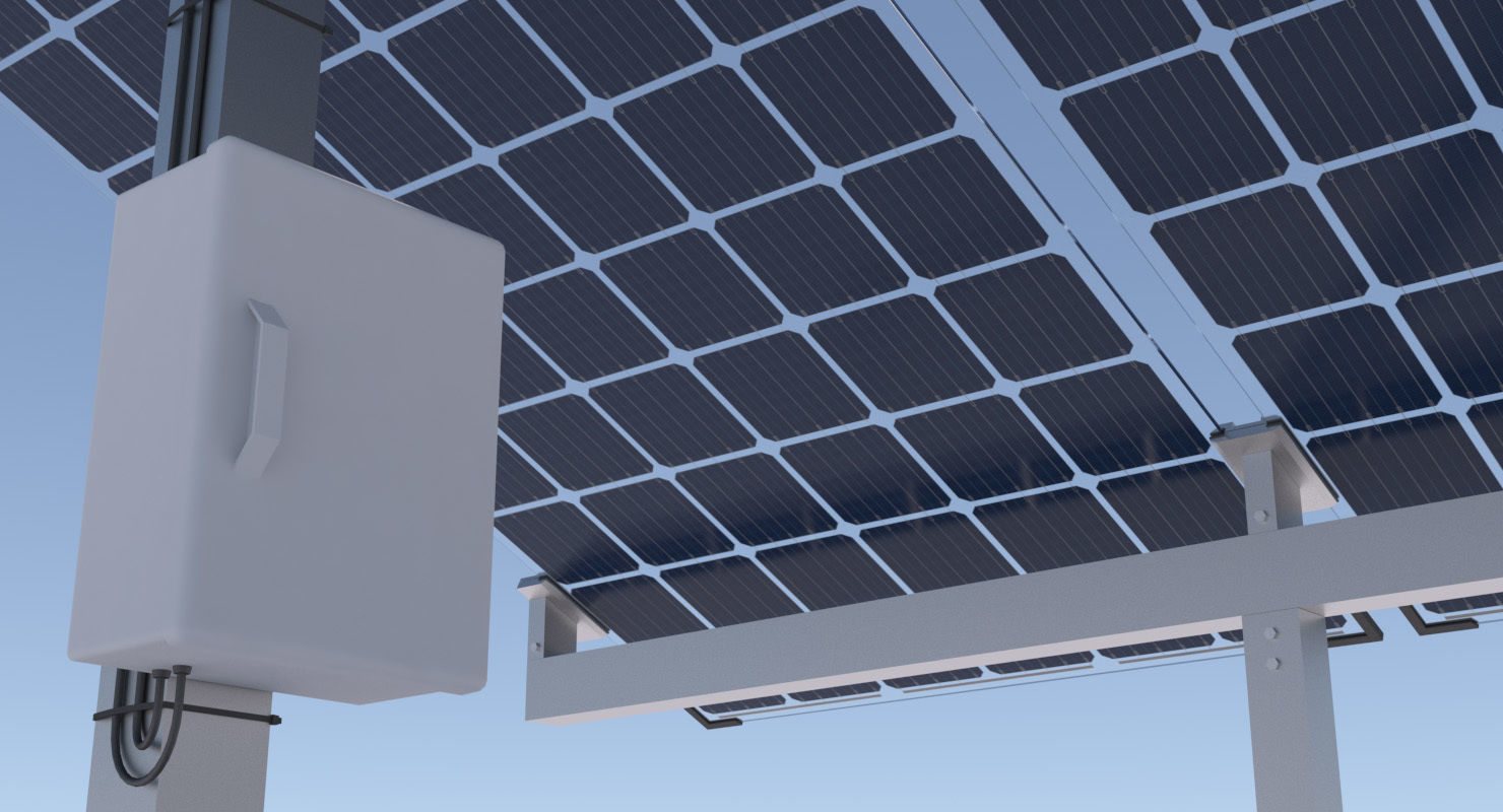 Bifacial solar panels - Static 3D model_4