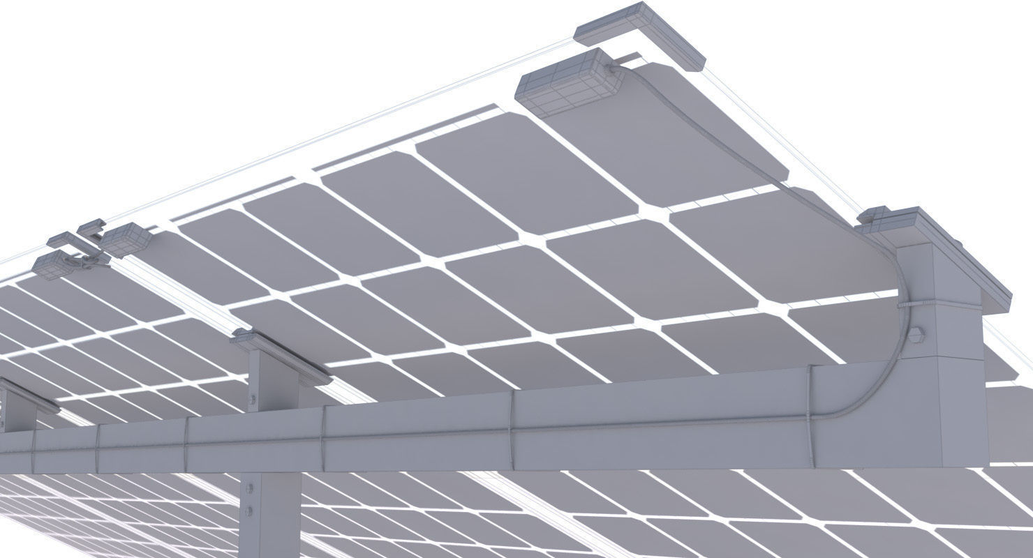 Bifacial solar panels - Static 3D model_10