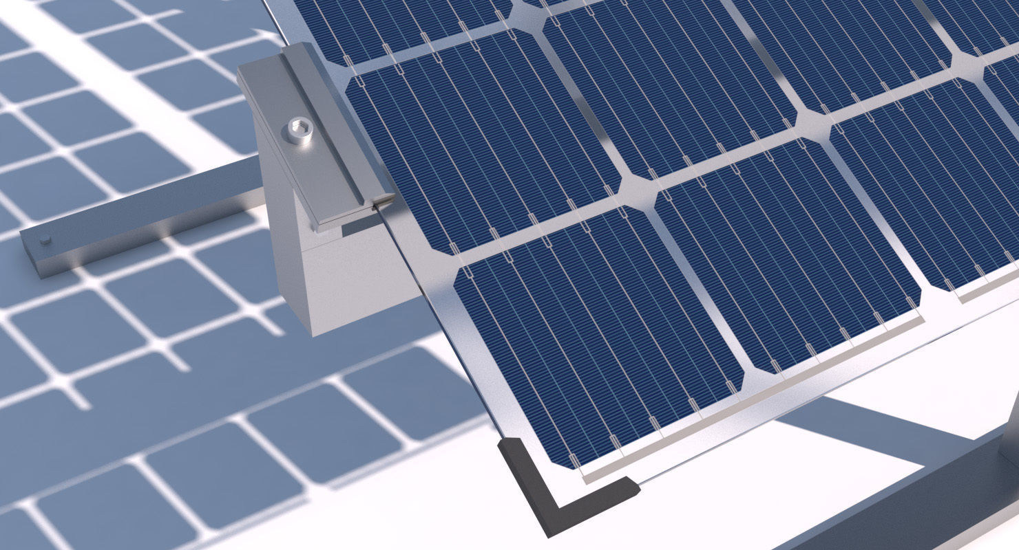 Bifacial solar panels - Static 3D model_2