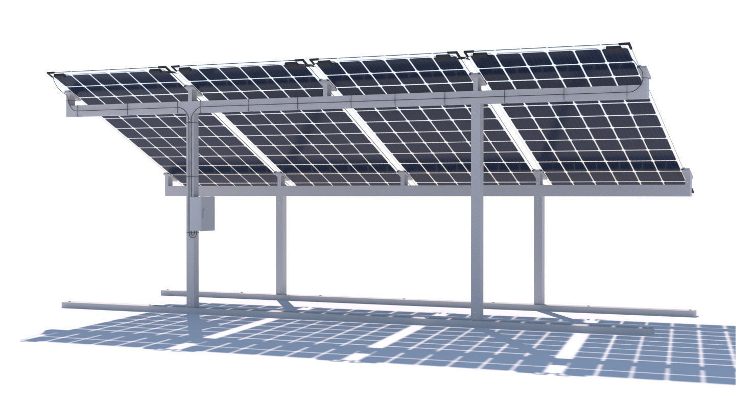 Bifacial solar panels - Static 3D model_1